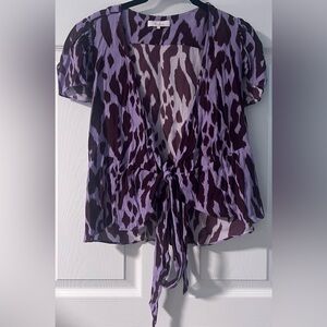 Women's Parker Animal Print Wrap Short Sleeved Top